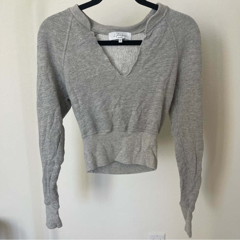 L’academie sweatshirt slightly cropped and distressed